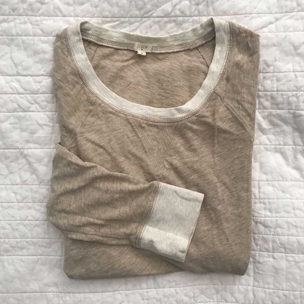 J.Crew Tan Long-sleeve Tee/Lightweight Sweatshirt